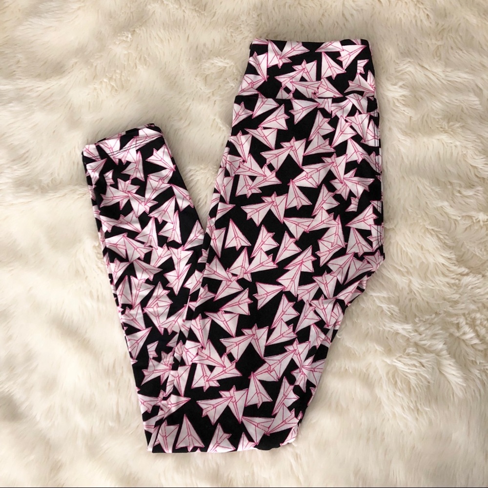 LuLaRoe Paper Plane Leggings (Unicorn)